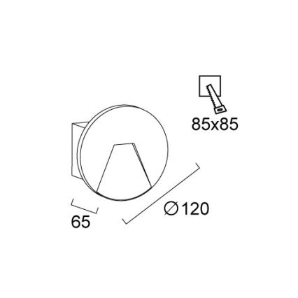 LED Venkovní vestavné svítidlo SPACE LED/4W/230V IP65 šedá