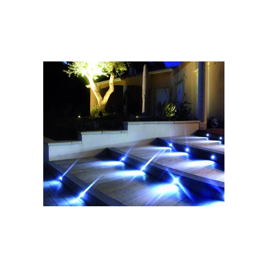 LED Venkovní zápustné svítidlo EASY CONNECT 1xGU10/2W/230V modrá IP67 kulatý