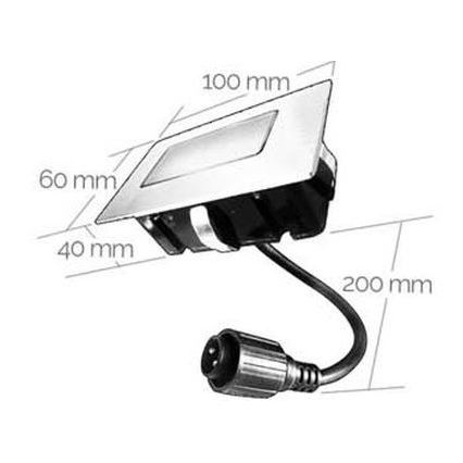 LED Venkovní zápustné svítidlo EASY CONNECT LED/2W/230V 3000K IP67 obdélníkový