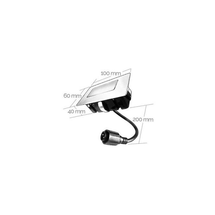 LED Venkovní zápustné svítidlo EASY CONNECT LED/2W/230V 3000K IP67 obdélníkový