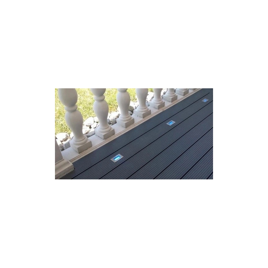 LED Venkovní zápustné svítidlo EASY CONNECT LED/2W/230V modrá IP67 obdélníkový