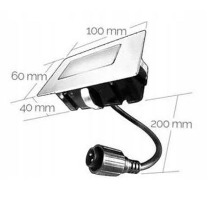 LED Venkovní zápustné svítidlo EASY CONNECT LED/2W/230V modrá IP67 obdélníkový