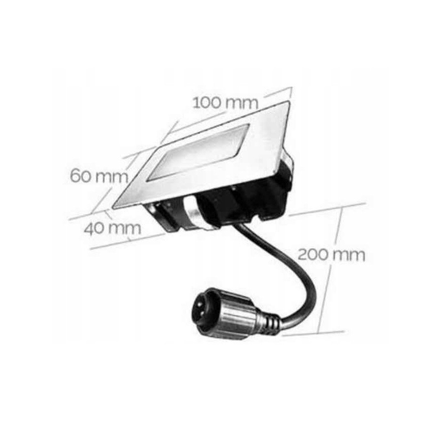 LED Venkovní zápustné svítidlo EASY CONNECT LED/2W/230V modrá IP67 obdélníkový