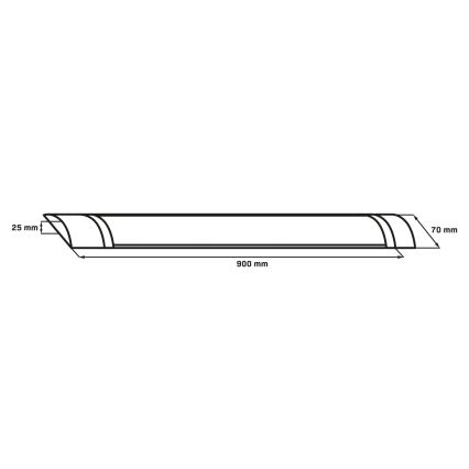 LED Zářivkové svítidlo LED/30W/230V 4000K 90 cm černá