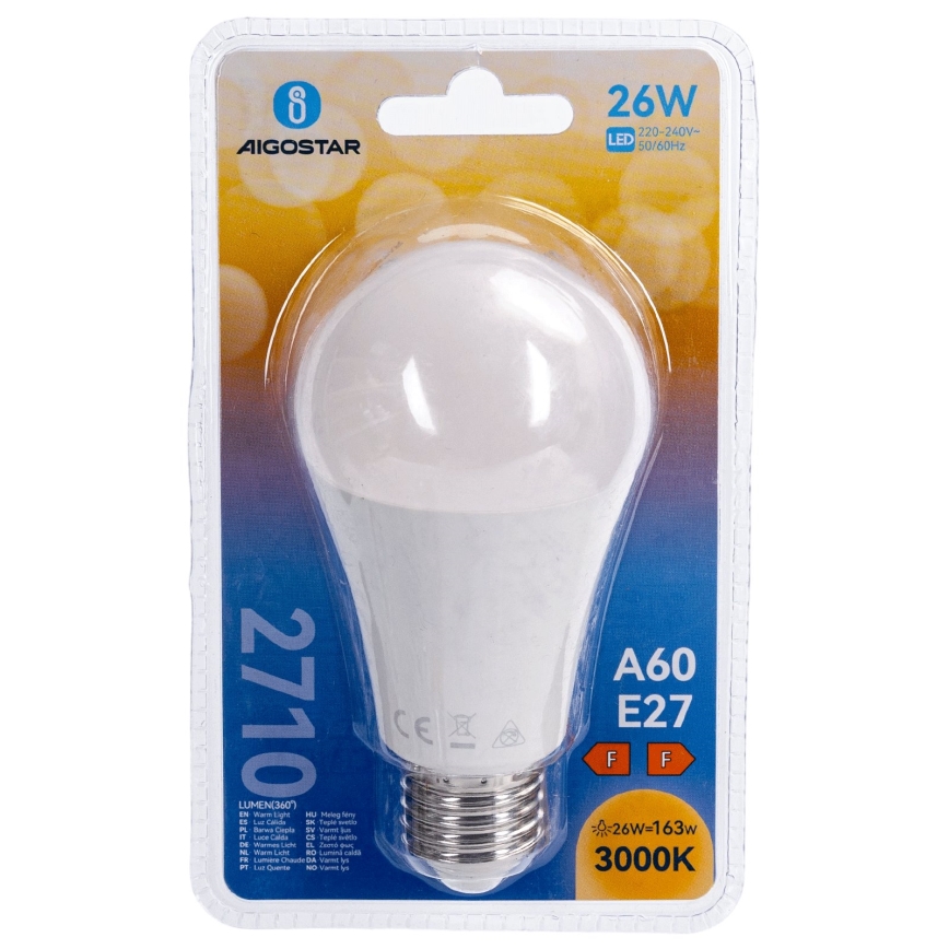 LED Žárovka A60 E27/26W/230V 3000K - Aigostar