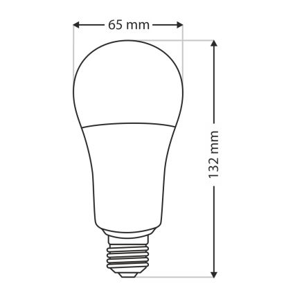 LED Žárovka A65 E27/18W/230V 4200K