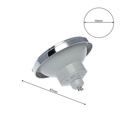 LED Žárovka AR111 GU10/12W/230V 4000K 24°