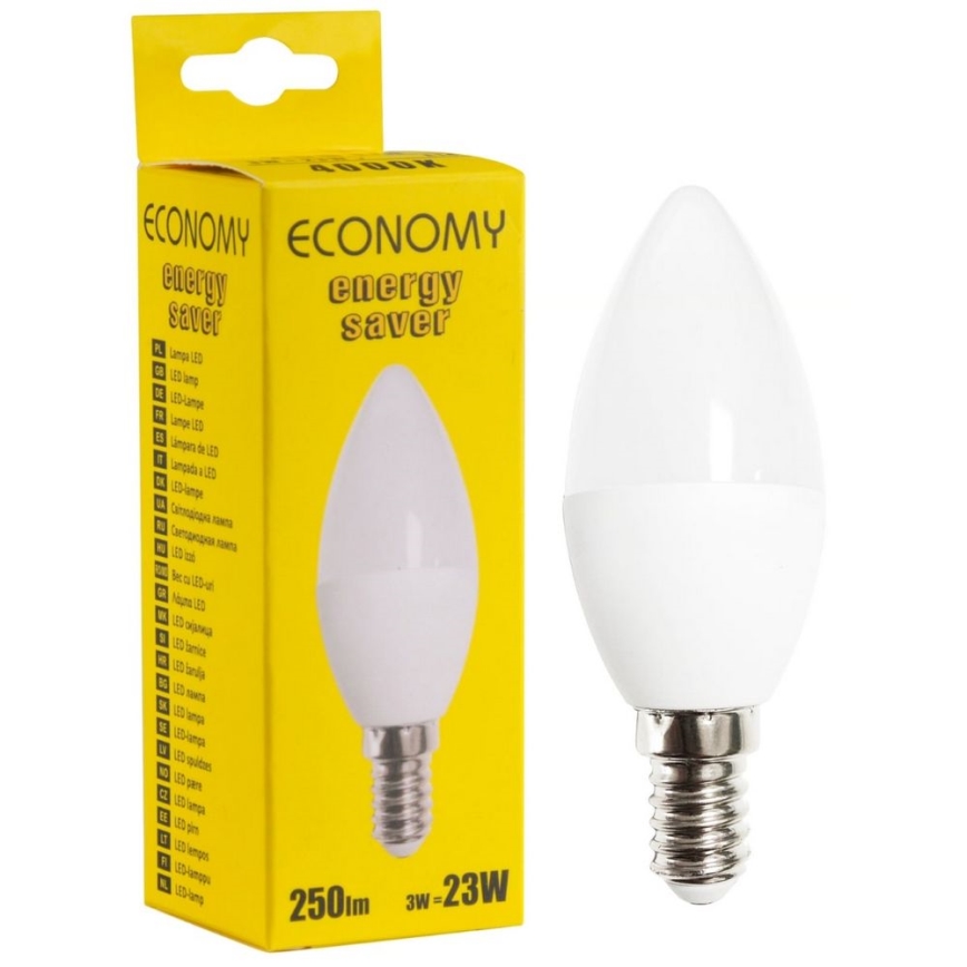 LED Žárovka C37 E14/3W/230V 4000K