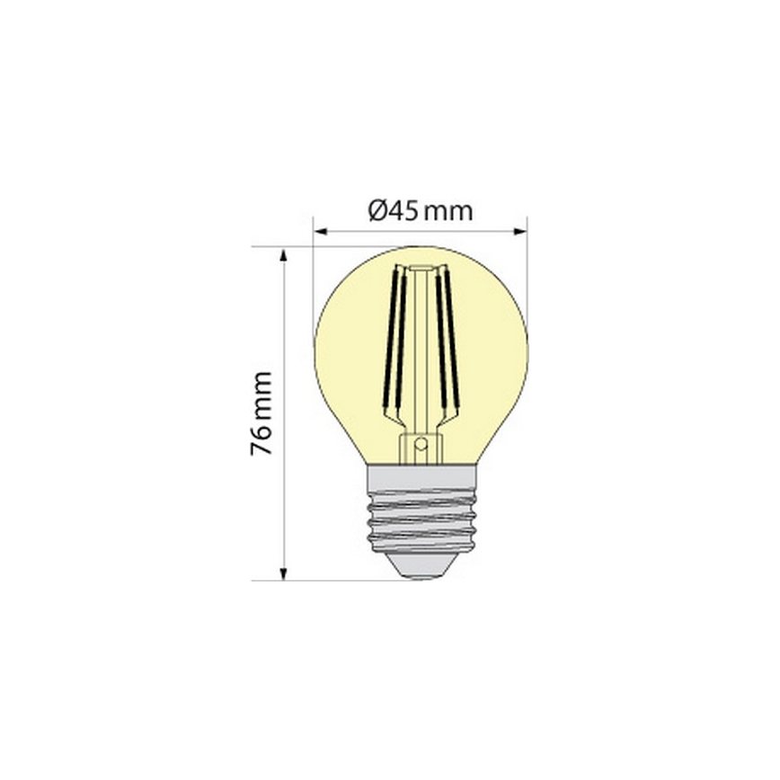 LED Žárovka CLASIC AMBER G45 E27/4W/230V 2200K -  Brilagi