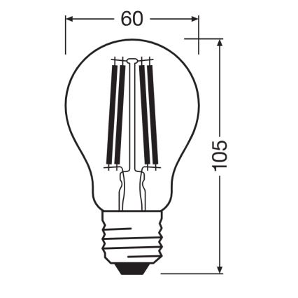 LED Žárovka CLASSIC FILAMENT A60 E27/11W/230V 2700K - Ledvance