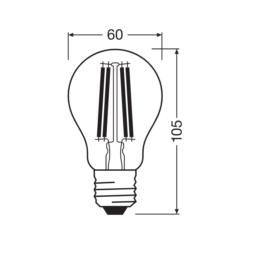 LED Žárovka CLASSIC FILAMENT A60 E27/11W/230V 2700K - Ledvance