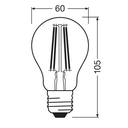 LED Žárovka CLASSIC FILAMENT A60 E27/7W/230V 2700K - Ledvance