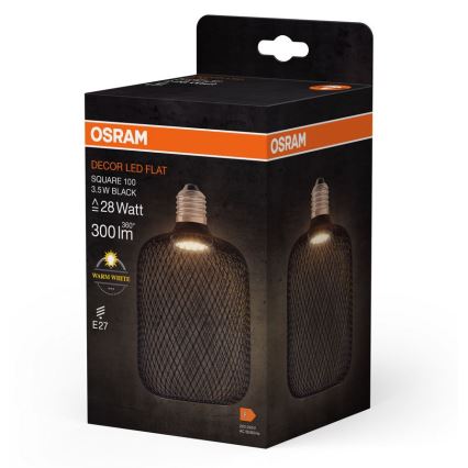 LED Žárovka DECOR FLAT E27/3,5W/230V 2700K černá - Osram
