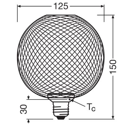 LED Žárovka DECOR FLAT G125 E27/3,5W/230V 2700K černá - Osram