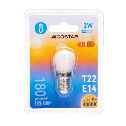 LED Žárovka do lednice T22 E14/2W/230V 3000K - Aigostar