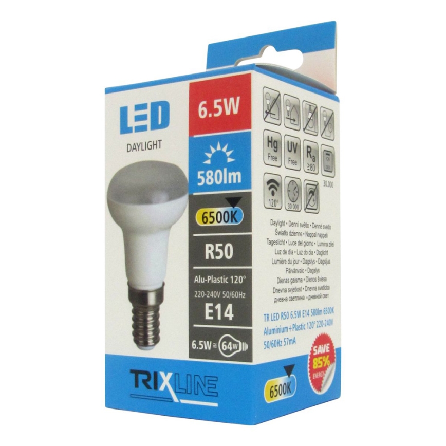 LED Žárovka E14/6,5W/230V 6500K