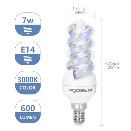 LED Žárovka E14/7W/230V 3000K - Aigostar