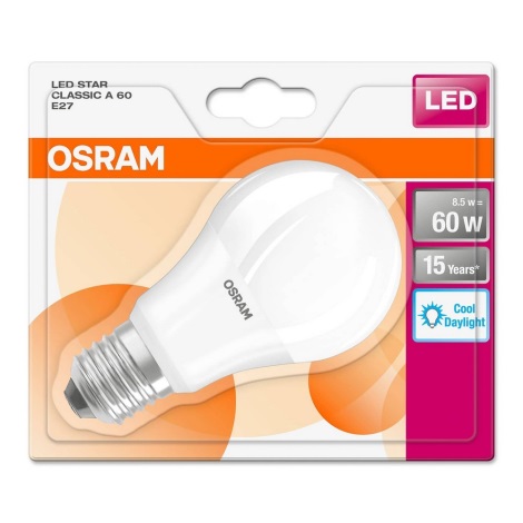 LED Žárovka E27/8,5W/230V 6500K - Osram