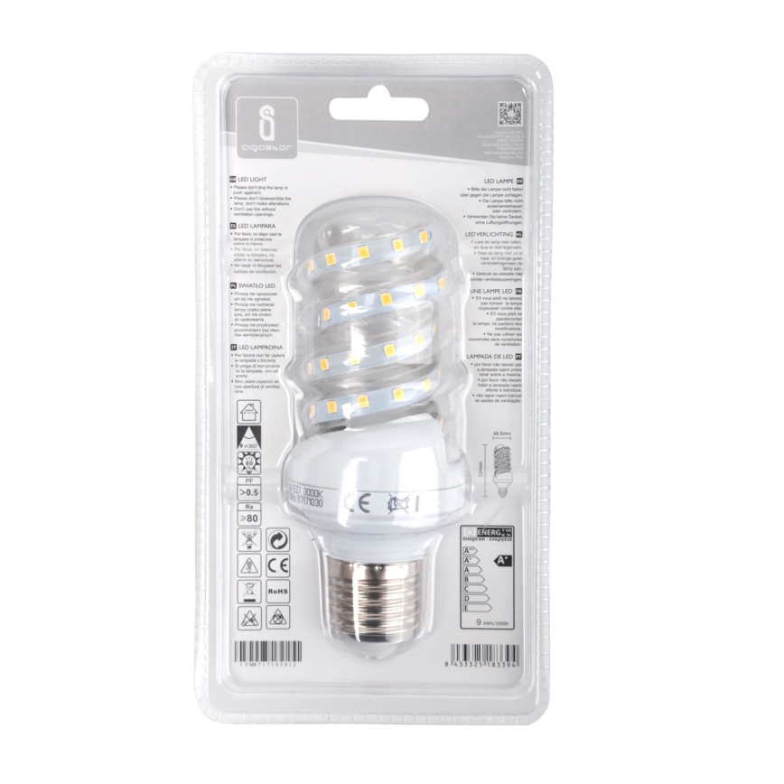 LED Žárovka E27/9W/230V 3000K - Aigostar