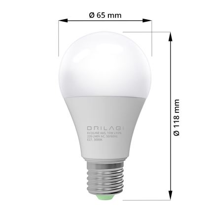 LED Žárovka ECOLINE A65 E27/15W/230V 3000K - Brilagi