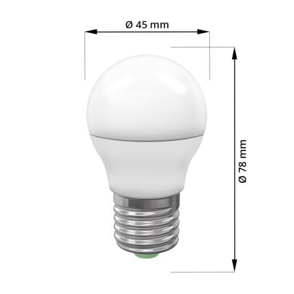 LED Žárovka ECOLINE G45 E27/7W/230V 4000K - Brilagi