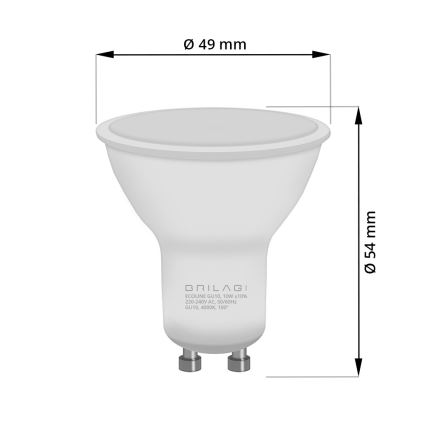 LED Žárovka ECOLINE GU10/6W/230V 4000K - Brilagi