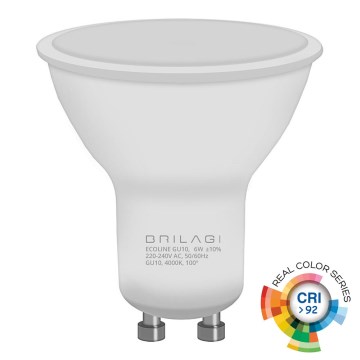 LED Žárovka ECOLINE GU10/6W/230V 4000K CRI 92 - Brilagi