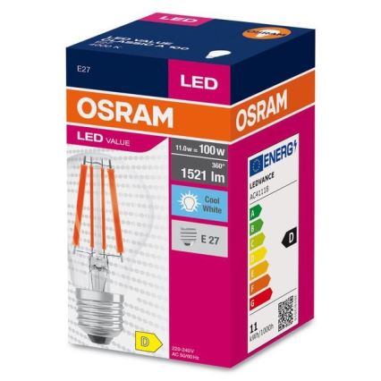 LED Žárovka FILAMENT A100 E27/11W/230V 4000K - Osram