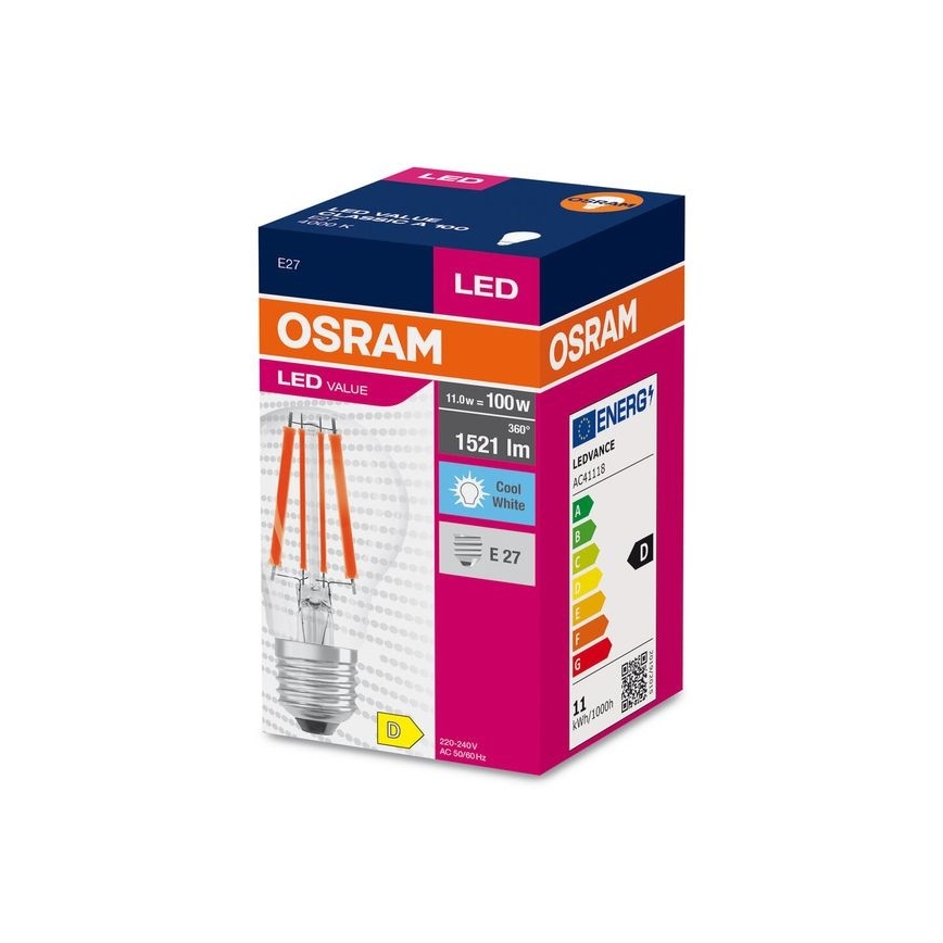 LED Žárovka FILAMENT A100 E27/11W/230V 4000K - Osram