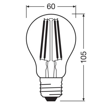 LED Žárovka FILAMENT A100 E27/11W/230V 4000K - Osram