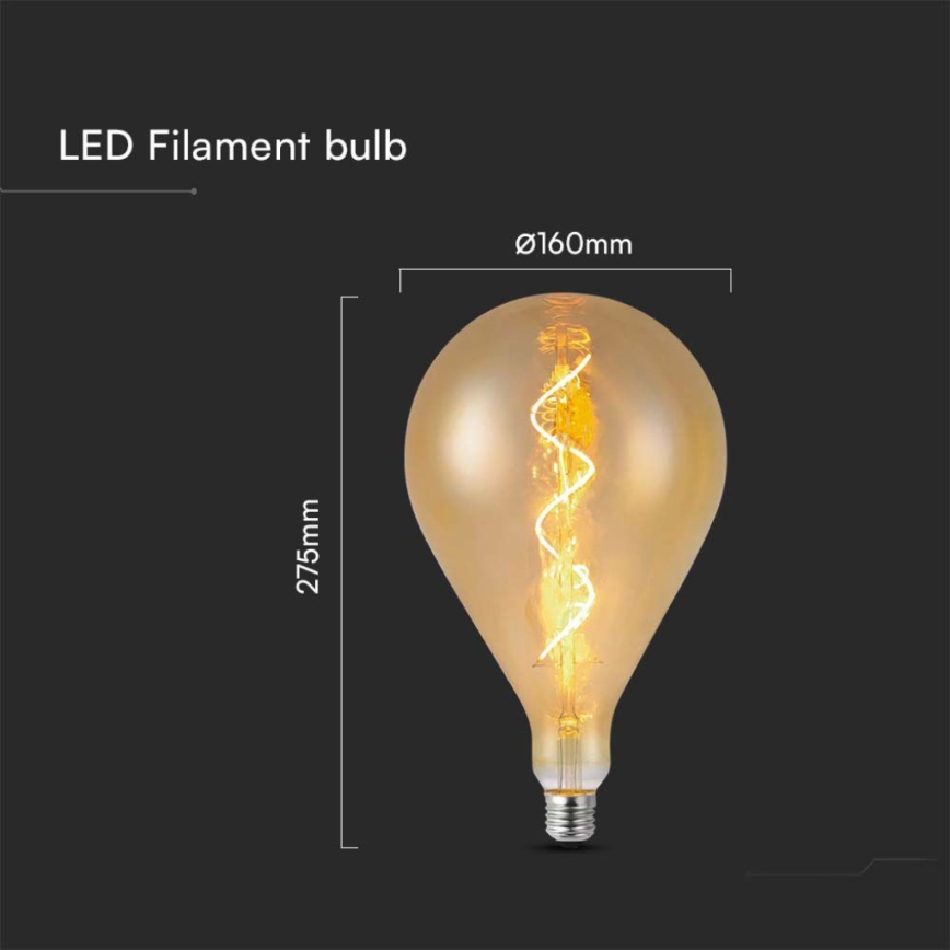 LED Žárovka FILAMENT A160 E27/4W/230V 1800K