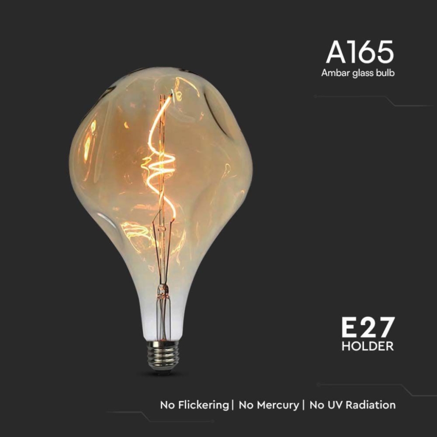 LED Žárovka FILAMENT A165 E27/4W/230V 1800K