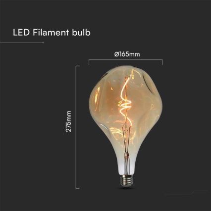 LED Žárovka FILAMENT A165 E27/4W/230V 1800K