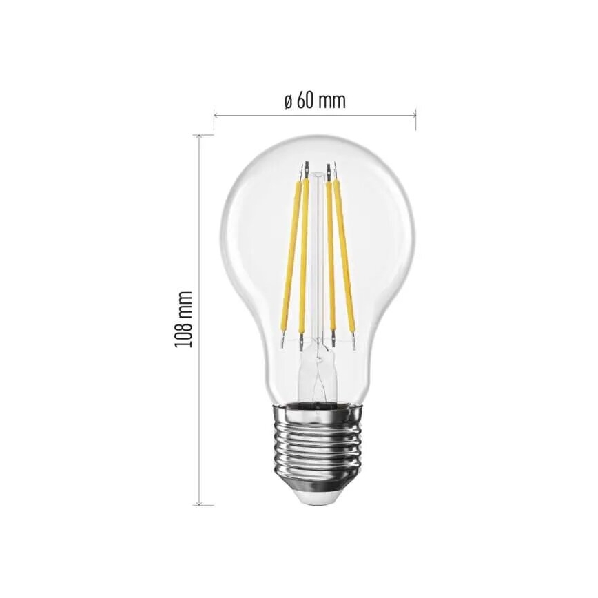 LED Žárovka FILAMENT A60 E27/3,8W/230V 4000K