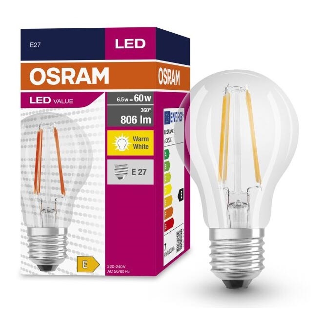 LED Žárovka FILAMENT A60 E27/6,5W/230V 2700K - Osram