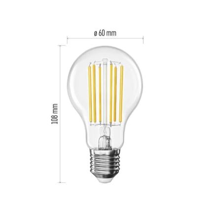 LED Žárovka FILAMENT A60 E27/7,2W/230V 4000K