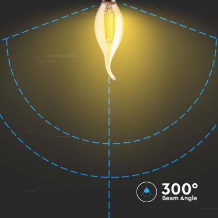 LED Žárovka FILAMENT AMBER E14/4W/230V 2200K