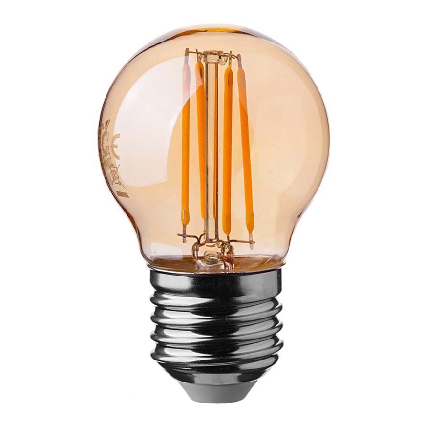 LED Žárovka FILAMENT AMBER G45 E27/4W/230V 2200K