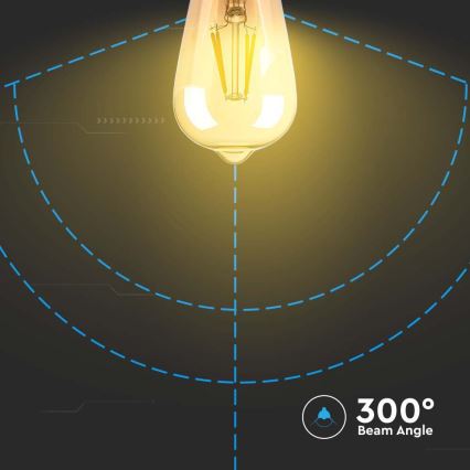 LED Žárovka FILAMENT AMBER ST64 E27/8W/230V 2200K