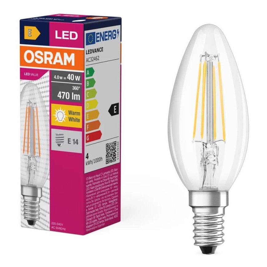 LED Žárovka FILAMENT B40 E14/4W/230V 2700K - Osram