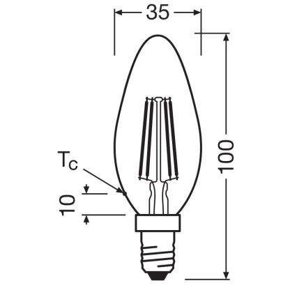 LED Žárovka FILAMENT B40 E14/4W/230V 2700K - Osram