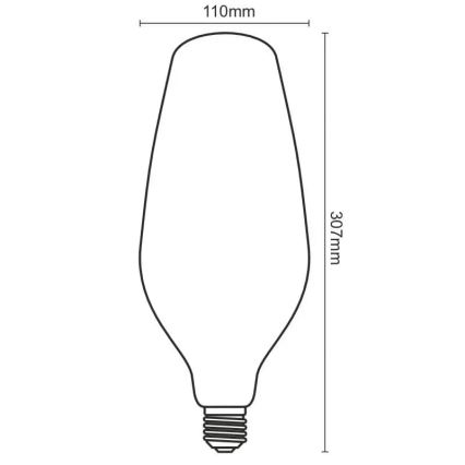 LED Žárovka FILAMENT BUMPED SMOKE BT110 E27/4W/230V 2000K