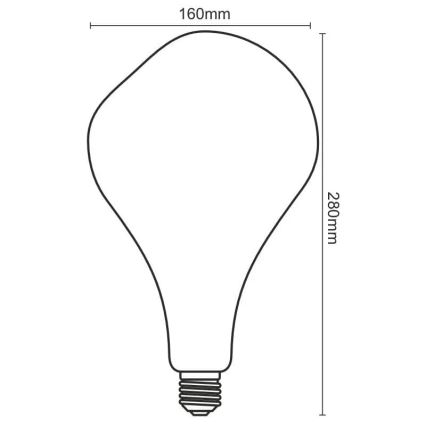 LED Žárovka FILAMENT BUMPED SMOKE ET160 E27/4W/230V 2000K