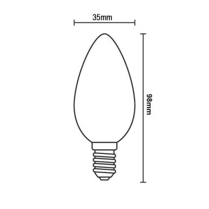 LED Žárovka BÍLÝ FILAMENT C35 E14/4,5W/230V 4000K