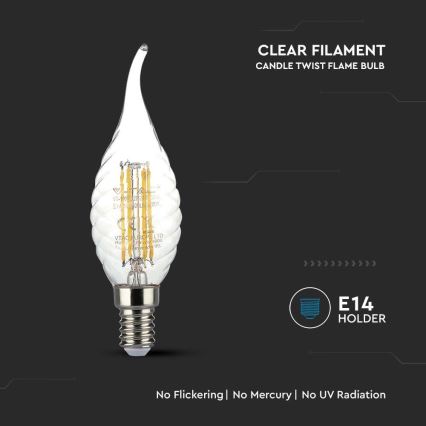 LED Žárovka FILAMENT E14/4W/230V 3000K