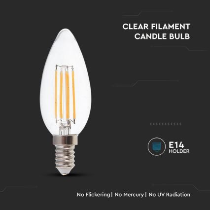 LED Žárovka FILAMENT E14/4W/230V 3000K