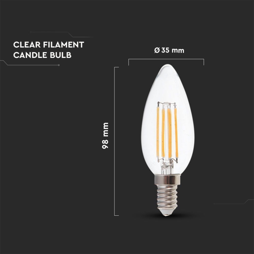 LED Žárovka FILAMENT E14/4W/230V 3000K