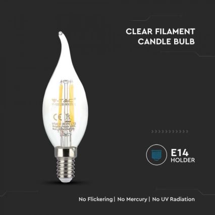 LED Žárovka FILAMENT E14/4W/230V 3000K