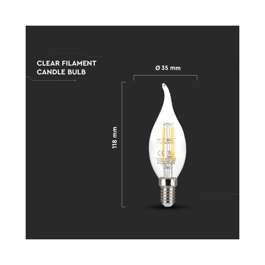 LED Žárovka FILAMENT E14/4W/230V 3000K