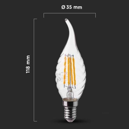 LED Žárovka FILAMENT E14/4W/230V 6500K